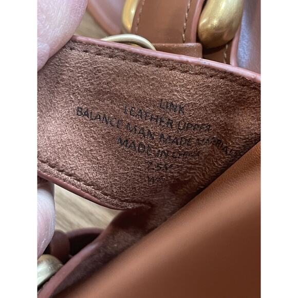 Aerosoles Size 7.5 Buckle Slide Sandals Brown Dual Band - Picture 3 of 5